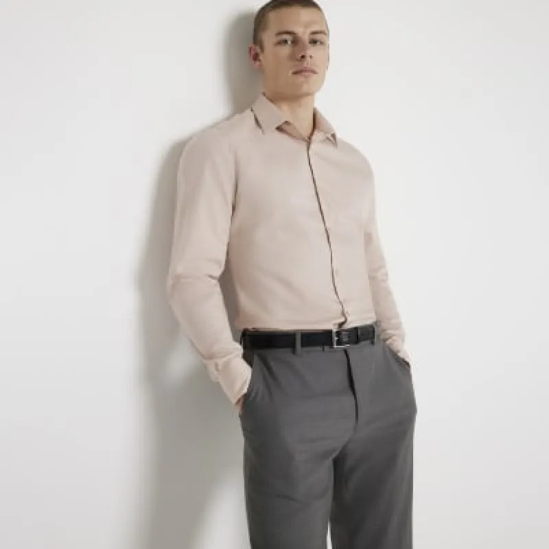 Pink Slim Fit Premium Smart Shirt sold by River Island