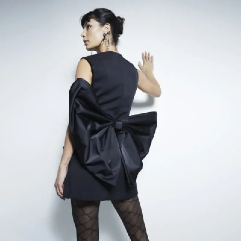 Black Oversized Bow Belt sold by River Island