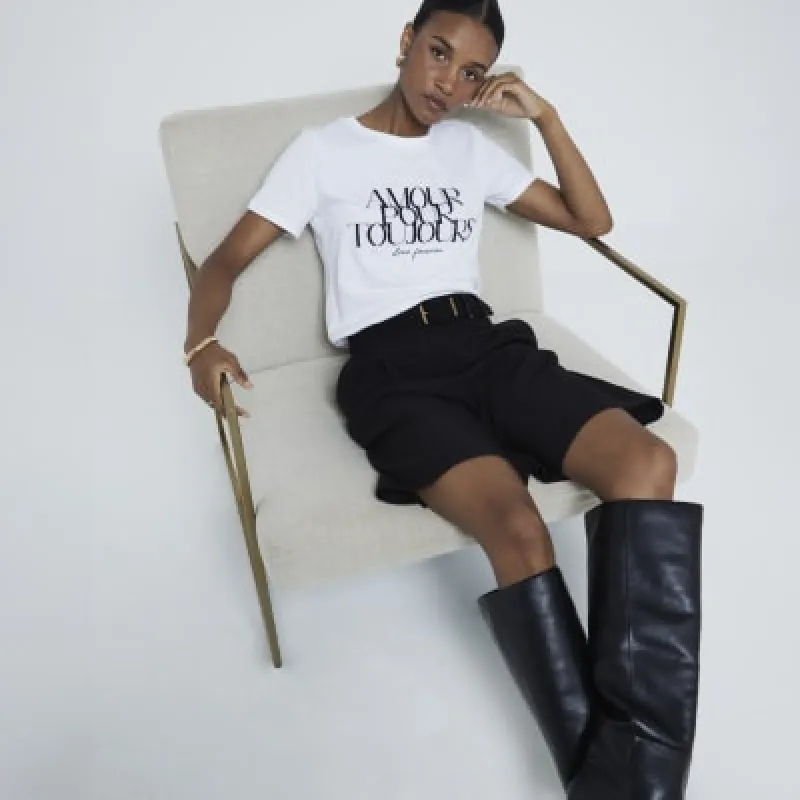 White beaded script t-shirt sold by River Island