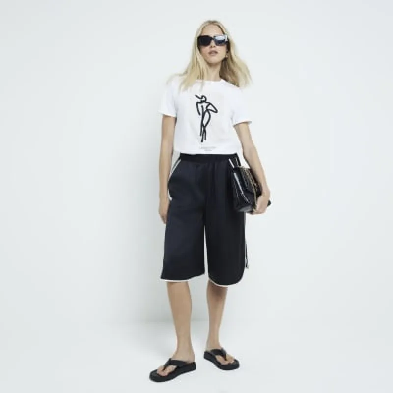 White abstract graphic t-shirt sold by River Island