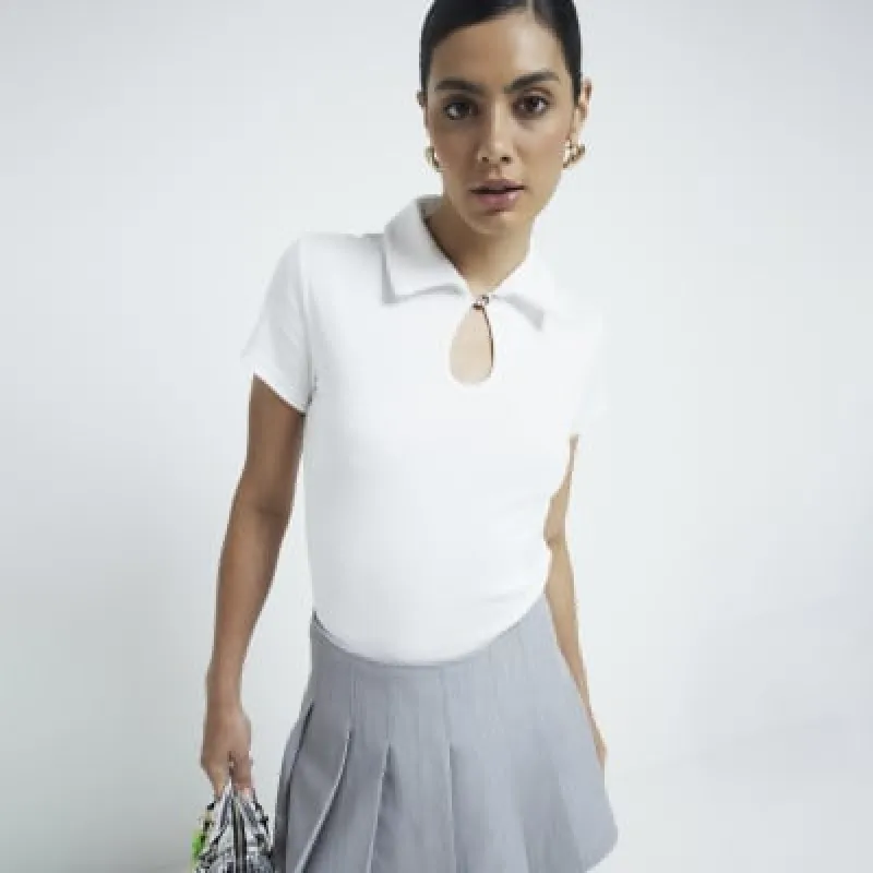 White cut out polo t-shirt sold by River Island