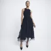 Black flower embellished skater midi dress sold by River Island