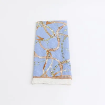 Blue Chain Plisse Scarf sold by River Island