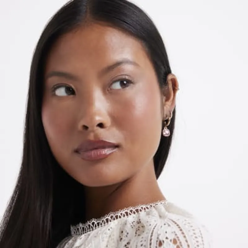 Gold stone hoop earrings multipack sold by River Island