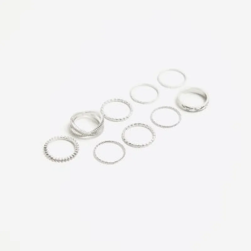 Silver band rings multipack sold by River Island