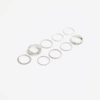 Silver band rings multipack sold by River Island