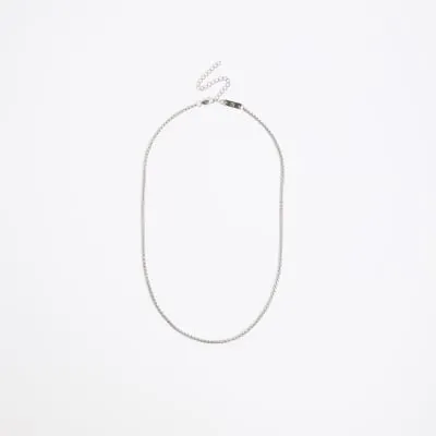 Silver colour cable chain necklace sold by River Island