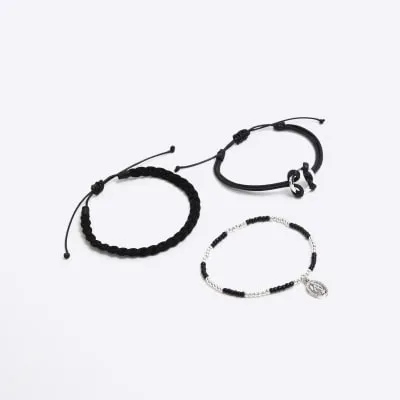 3 Pack Black Religious Adjustable Bracelet sold by River Island