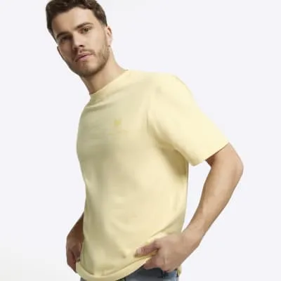 Yellow regular fit embroidered t-shirt sold by River Island