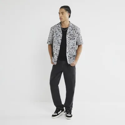 Grey Leopard Print Short Sleeve Shirt sold by River Island