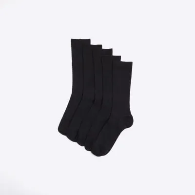 10 Pack black ribbed socks sold by River Island