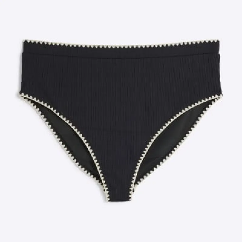 Black Whipstitch High Waisted Bottoms sold by River Island