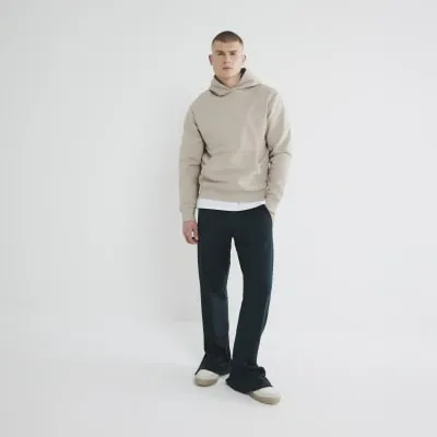 Stone Regular Fit Long Sleeve Hoodie sold by River Island