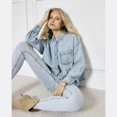 Blue denim shirt sold by River Island