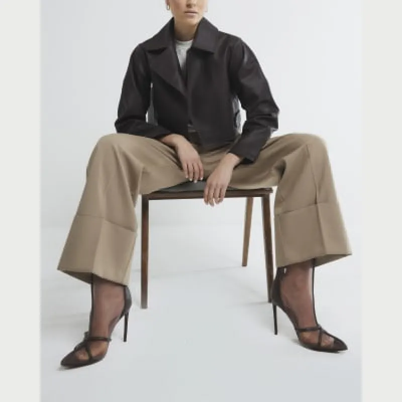 Brown Mesh Heeled Ankle Boots sold by River Island