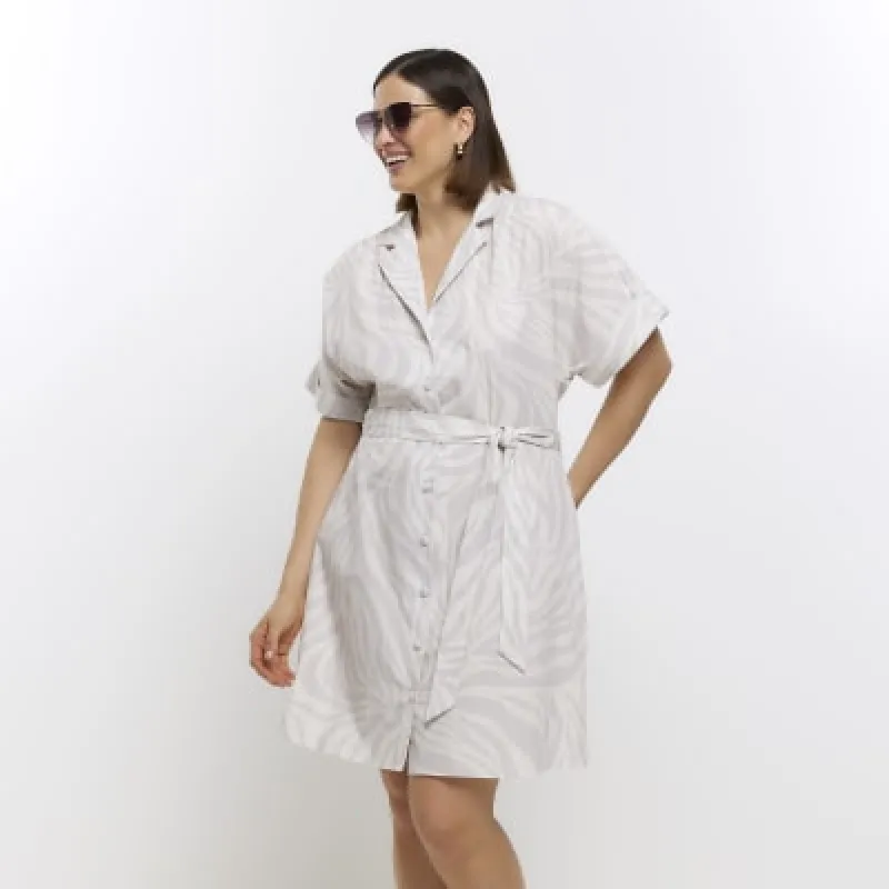 Plus white animal print mini dress sold by River Island