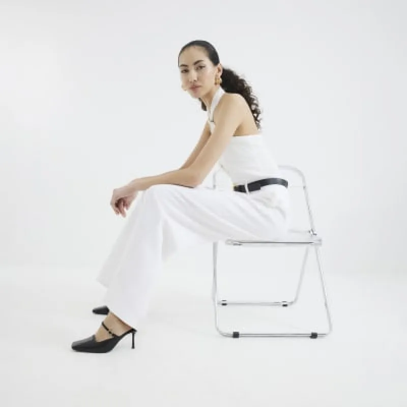 White Belted Wide Leg Trousers sold by River Island