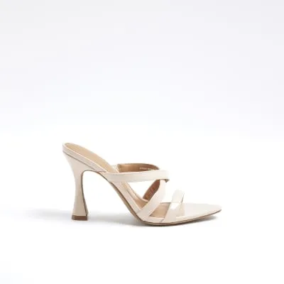 Pink Flared Heeled Mule Sandals sold by River Island