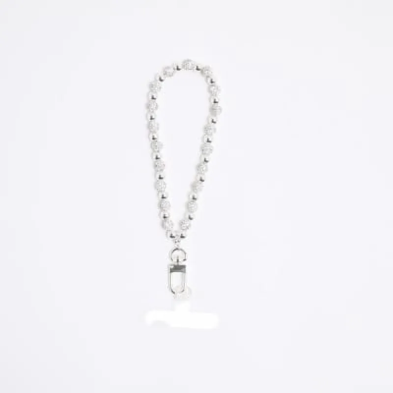 Silver Diamante Phone Chain sold by River Island