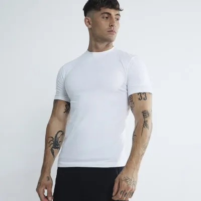 3PK White Muscle Fit T-Shirts sold by River Island