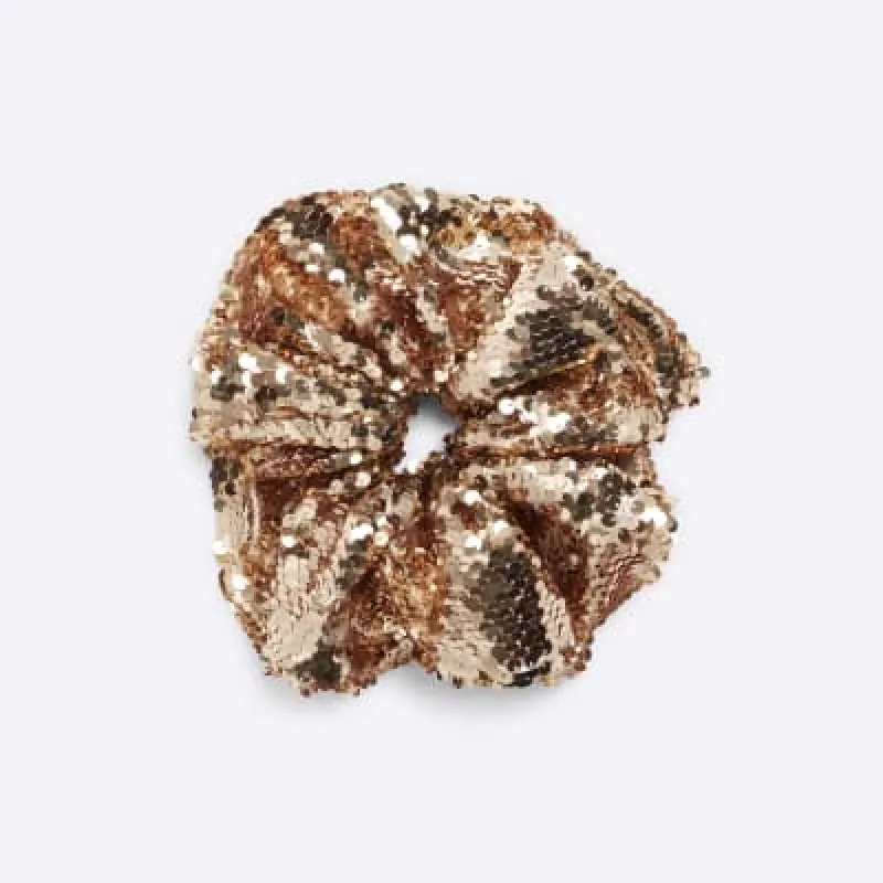 Cream Sequin Scrunchie sold by River Island