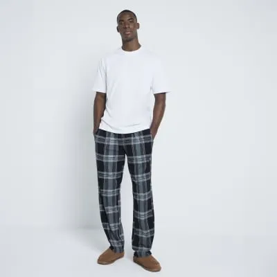 Black Check Printed Pyjamas Set sold by River Island