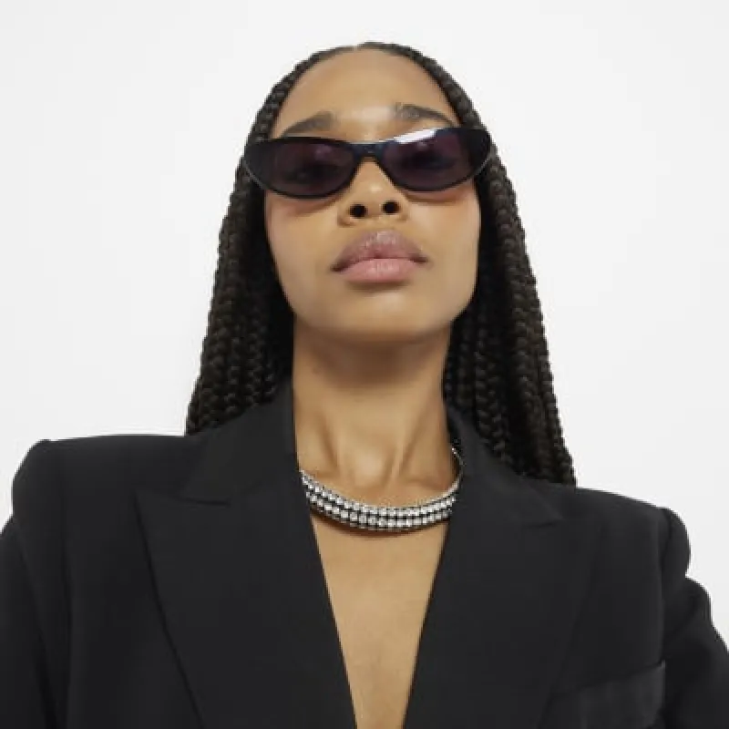 Silver Metal Tube Necklace sold by River Island