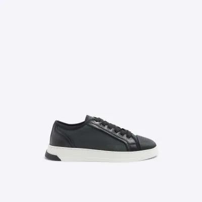 Black Canvas Toe Cap Trainers sold by River Island