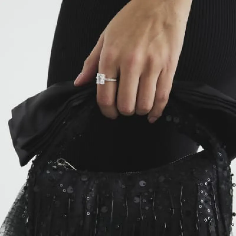 Silver Cubic Zirconia Ring sold by River Island