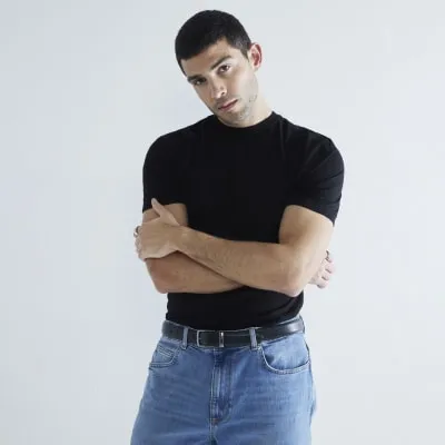 Black 3 Pack Short Sleeve Slim Fit T-Shirt sold by River Island