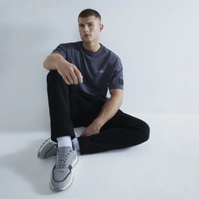 Black Patch Short Sleeve Graphic T-Shirt sold by River Island