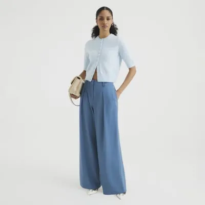 Blue Wide Leg Trousers sold by River Island