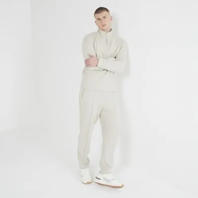 Ecru Slim Fit Joggers sold by River Island