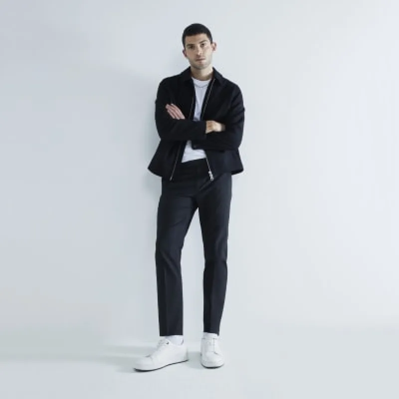 Black Skinny Fit Twill Trousers sold by River Island