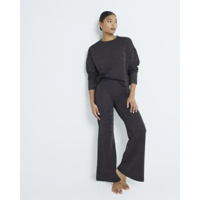 Brown Glitter Wide Leg Trousers sold by River Island