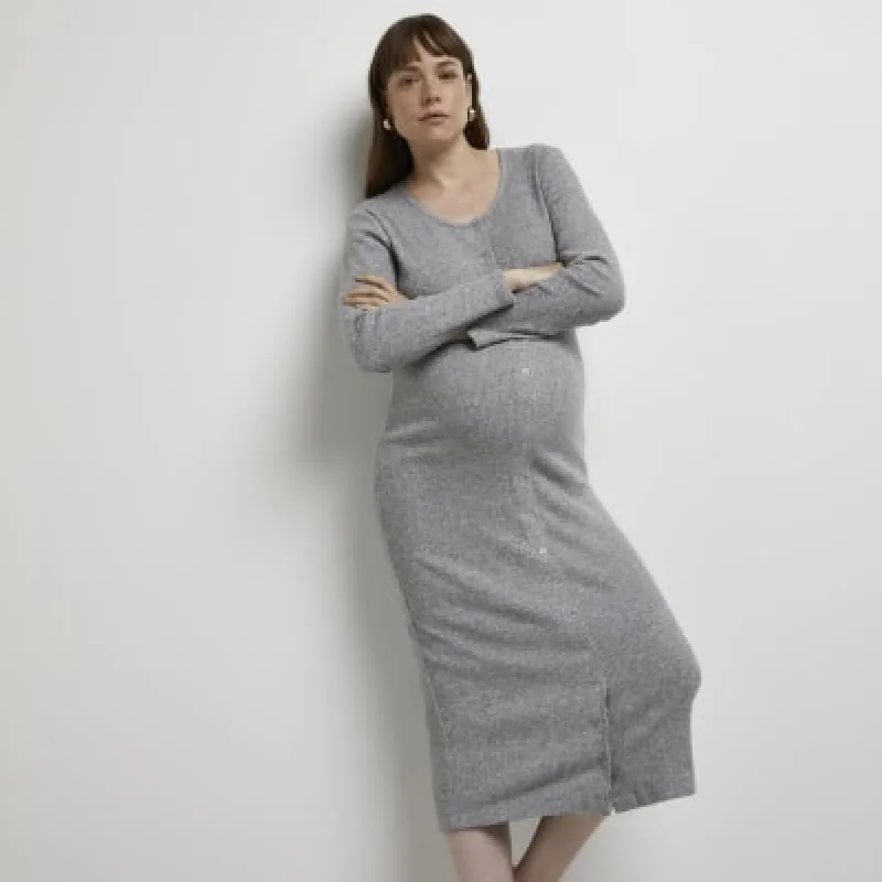 Grey maternity midi dress sold by River Island