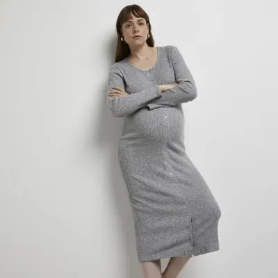 Grey maternity midi dress sold by River Island