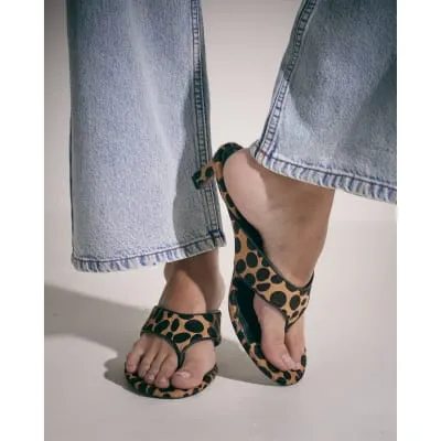 River Island Womens Brown Leopard Print Toe Thong Mule Sandals sold by River Island