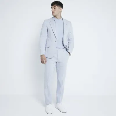 Blue Slim Fit Suit Trousers sold by River Island