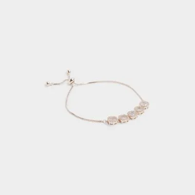 Rose Gold Tie Up Cubic Zirconia Bracelet sold by River Island