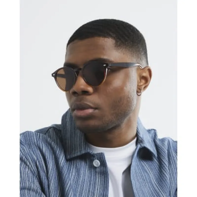 Brown Plastic Ombre Round Sunglasses sold by River Island