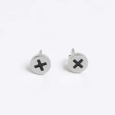 Black Screw Stud Earrings sold by River Island