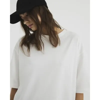 White Short Sleeve Boyfriend T-Shirt sold by River Island