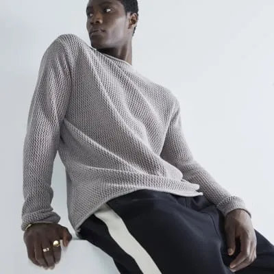 Purple Knit Washed Jumper sold by River Island