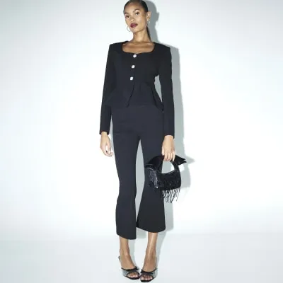 Black Fitted Peplum Blazer sold by River Island
