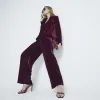 Red Velvet Wide Leg Trousers sold by River Island