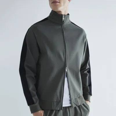 Green Regular Fit Zip Through Jacket sold by River Island