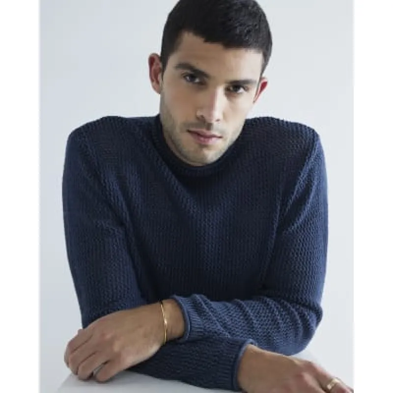 Navy Knit Washed Jumper sold by River Island