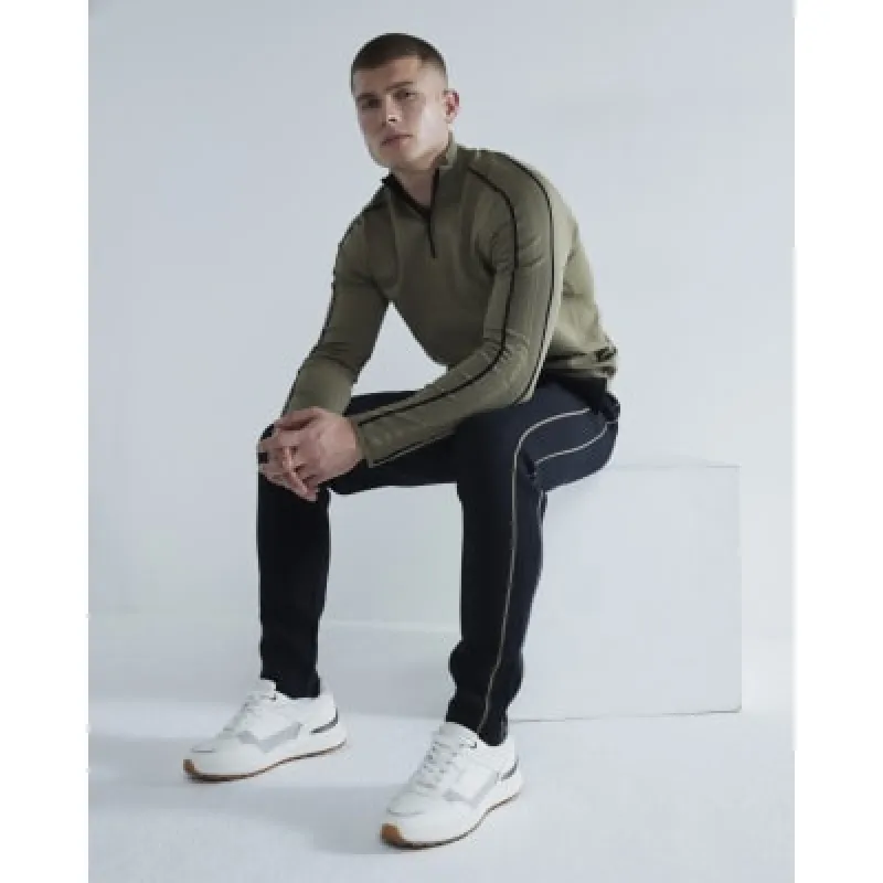 Black Slim Fit Knitted Joggers sold by River Island