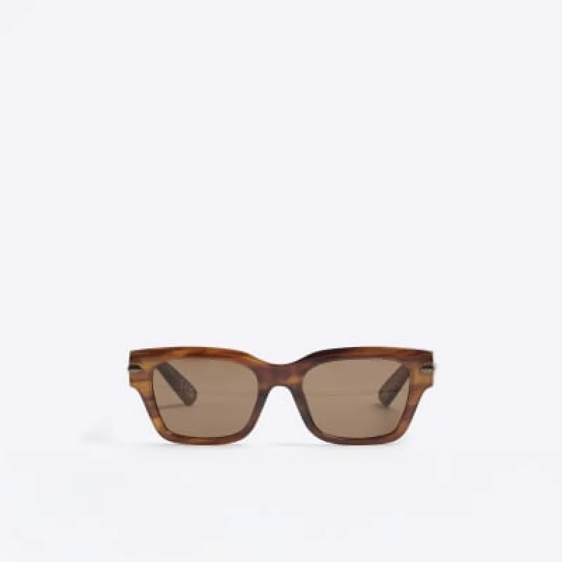 Brown Wayfarer Sunglasses sold by River Island